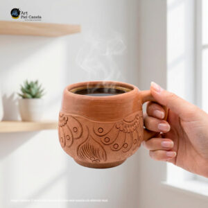 Taza Margot grabada de Barro Natural